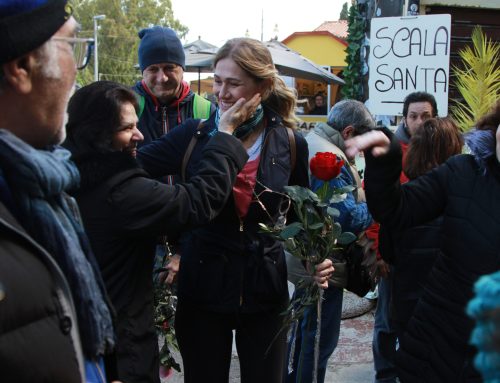 Un ramoscello di ulivo benedetto e una rosa in dono alla Santuzza per la Rinascita di Palermo